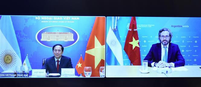 Canciller vietnamita sostiene conversación telefónica con su homólogo argentino ảnh 1 Canciller vietnamita sostiene conversación telefónica con su homólogo argentino ảnh 1