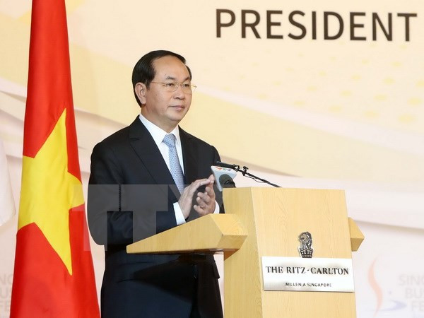 Vietnam da bienvenida a inversores singapurenses, afirma presidente ảnh 1 Vietnam da bienvenida a inversores singapurenses, afirma presidente ảnh 1