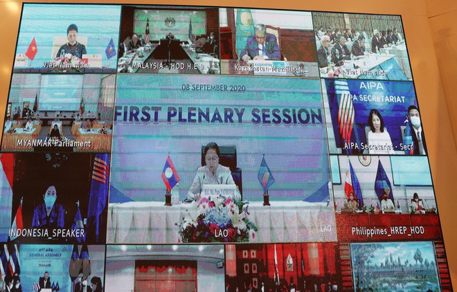 Participan presidentes de Parlamentos de Camboya y Laos a primer plenario de AIPA 41 ảnh 1