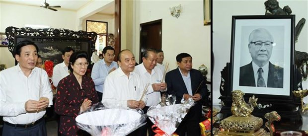 Primer ministro de Vietnam rinde tributo a extintos dirigentes del Partido y Estado ảnh 1 Primer ministro de Vietnam rinde tributo a extintos dirigentes del Partido y Estado ảnh 1