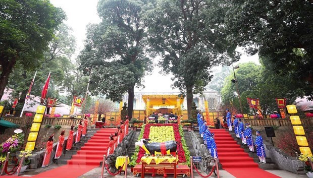 Hanoi recrea rito real en Ciudadela Imperial de Thang Long ảnh 1 Hanoi recrea rito real en Ciudadela Imperial de Thang Long ảnh 1