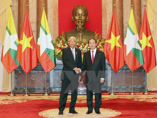 Presidente de Myanmar concluye visita a Vietnam ảnh 1 Presidente de Myanmar concluye visita a Vietnam ảnh 1