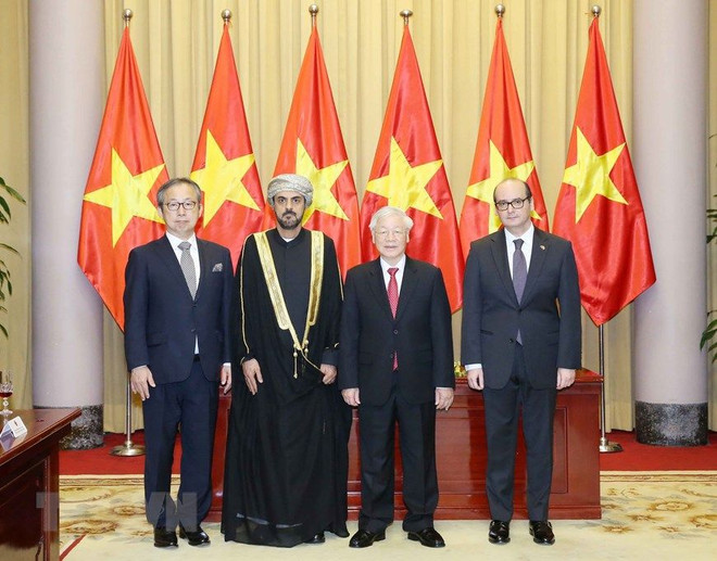 Máximo dirigente de Vietnam recibe a nuevos embajadores extranjeros ảnh 1 Máximo dirigente de Vietnam recibe a nuevos embajadores extranjeros ảnh 1