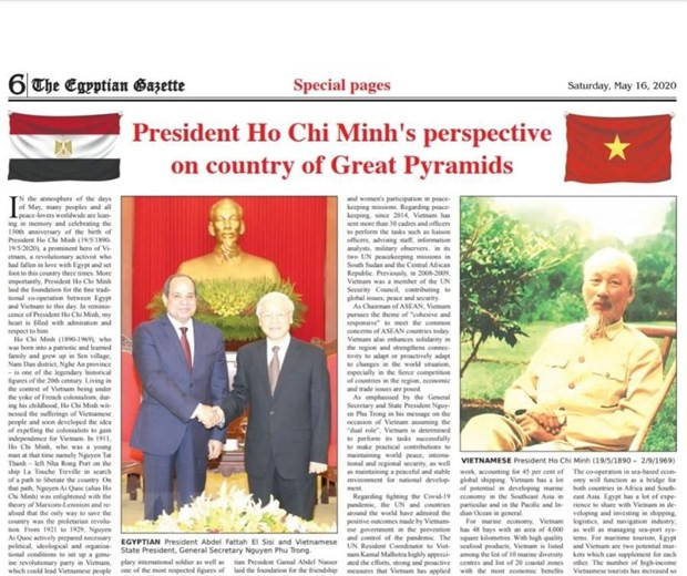 Prensa egipcia elogia al gran líder de la nación vietnamita ảnh 1 Prensa egipcia elogia al gran líder de la nación vietnamita ảnh 1