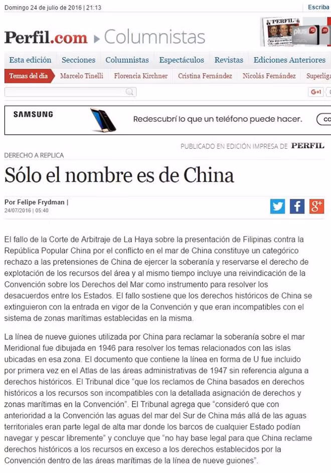 Exembajador argentino en Tailandia respalda fallo de PCA ảnh 1