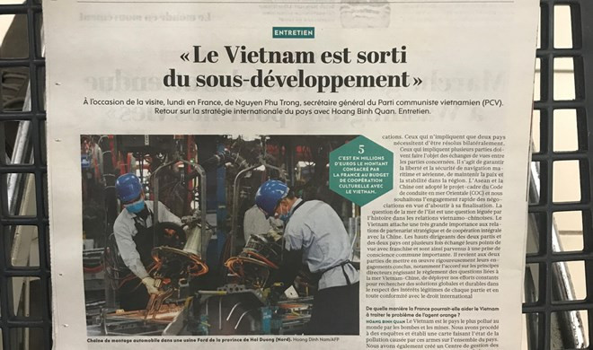 Prensa francesa aprecia logros de desarrollo económico de Vietnam ảnh 1 Prensa francesa aprecia logros de desarrollo económico de Vietnam ảnh 1