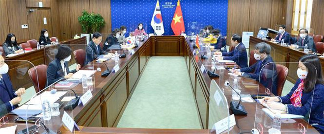 Canciller vietnamita dialoga con su homólogo sudcoreano ảnh 1 Canciller vietnamita dialoga con su homólogo sudcoreano ảnh 1