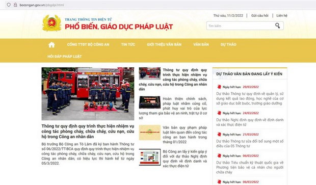 Vietnam lanza sitio web sobre difusión y educación jurídica ảnh 1 Vietnam lanza sitio web sobre difusión y educación jurídica ảnh 1