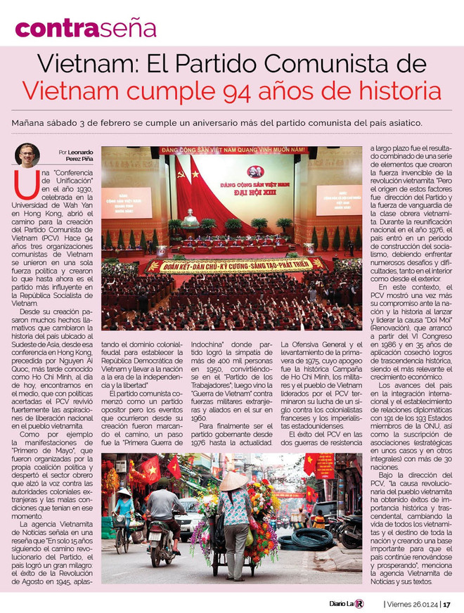 Prensa uruguaya saluda el 94 aniversario de Partido Comunista de Vietnam ảnh 2