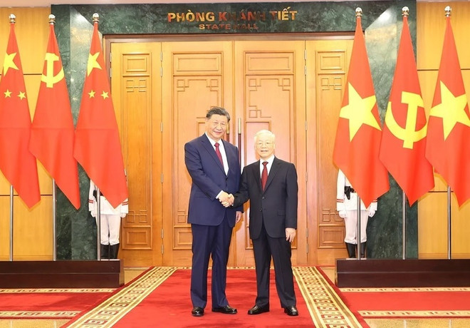 Máximos dirigentes partidistas de Vietnam y China se felicitan por el Tet ảnh 1 Máximos dirigentes partidistas de Vietnam y China se felicitan por el Tet ảnh 1