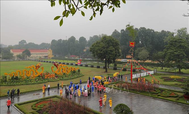 Recrean ceremonias reales en Ciudadela Imperial de Thang Long en Hanoi por el Tet ảnh 1 Recrean ceremonias reales en Ciudadela Imperial de Thang Long en Hanoi por el Tet ảnh 1