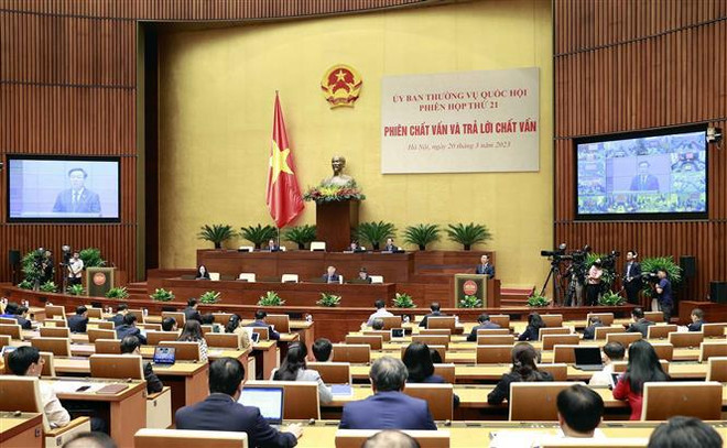 Parlamento vietnamita realiza interpelaciones sobre asuntos jurídicos ảnh 2