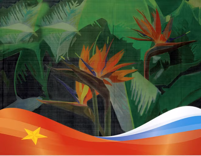 Exhibición de pinturas en seda de Vietnam en Rusia ảnh 1