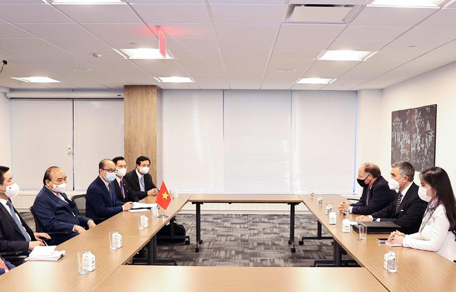 Presidente vietnamita dialoga con gerentes de corporaciones estadounidenses ảnh 1 Presidente vietnamita dialoga con gerentes de corporaciones estadounidenses ảnh 1