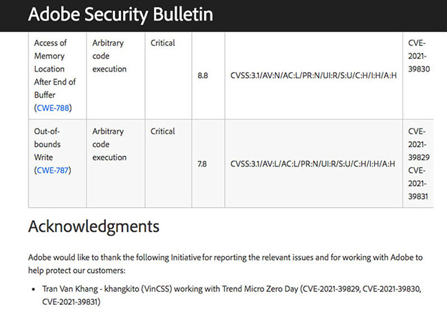 Ingeniero informático de Vietnam detecta vulnerabilidades graves en Microsoft y Adobe ảnh 2 Ingeniero informático de Vietnam detecta vulnerabilidades graves en Microsoft y Adobe ảnh 2