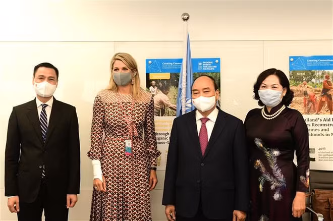 Presidente de Vietnam realiza amplio programa de encuentros en Nueva York ảnh 2