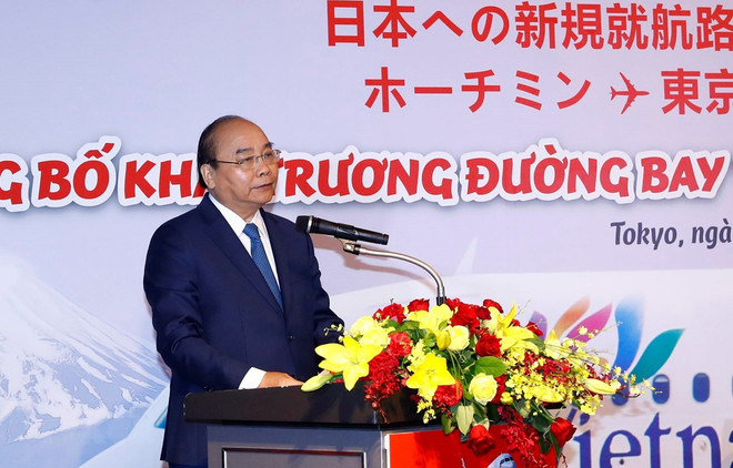 Participa primer ministro de Vietnam en inauguración de nuevos vuelos entre su país y Japón ảnh 1