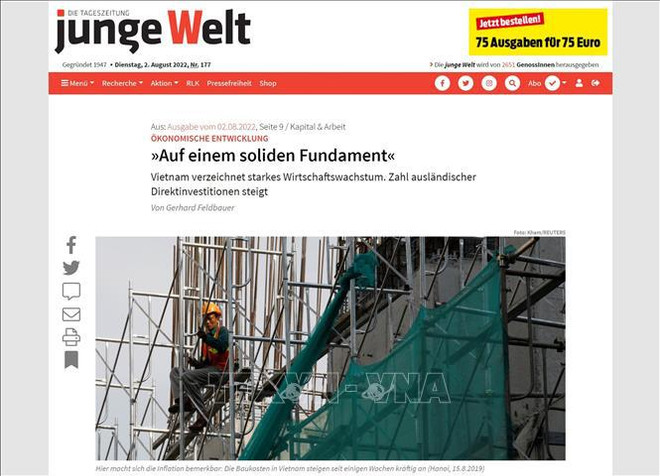 Vietnam se desarrolla sobre fundamento sólido, según periódico alemán ảnh 2 Vietnam se desarrolla sobre fundamento sólido, según periódico alemán ảnh 2
