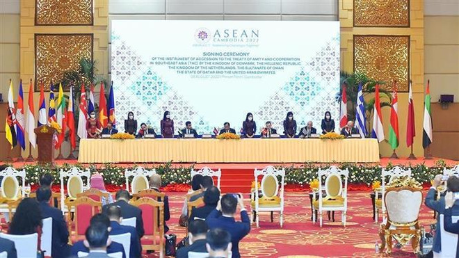 AMM-55: Canciller vietnamita se reúne con representantes de varios países ảnh 1