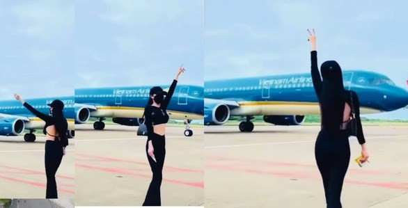 Prohíben volar a mujer vietnamita por posar en pista de aeropuerto para video de Tiktok ảnh 1 Prohíben volar a mujer vietnamita por posar en pista de aeropuerto para video de Tiktok ảnh 1