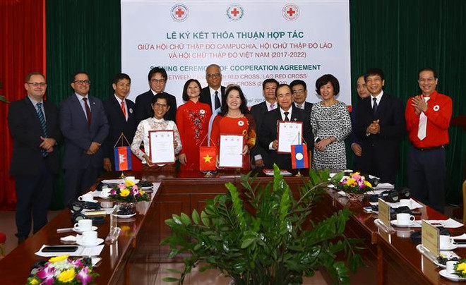 Filiales de Cruz Roja de Vietnam, Laos y Camboya firman acuerdo de cooperación ảnh 1 Filiales de Cruz Roja de Vietnam, Laos y Camboya firman acuerdo de cooperación ảnh 1