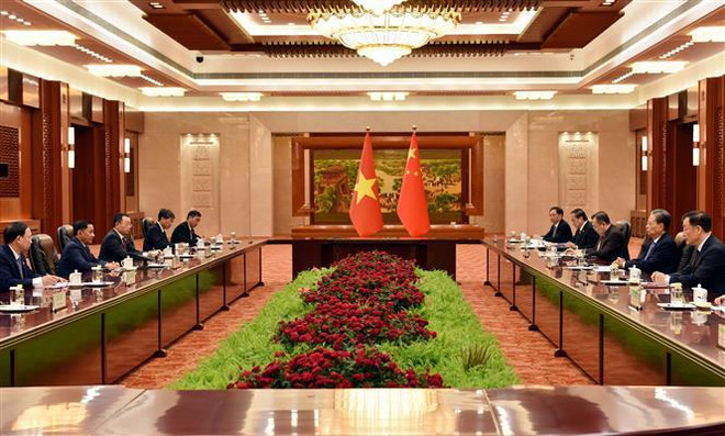 Máximo legislador chino recibe a delegación partidista vietnamita ảnh 2 Máximo legislador chino recibe a delegación partidista vietnamita ảnh 2
