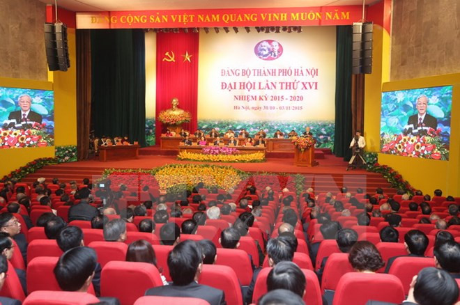 Inauguran XVI Asamblea del Comité partidista de Hanoi ảnh 1 Inauguran XVI Asamblea del Comité partidista de Hanoi ảnh 1