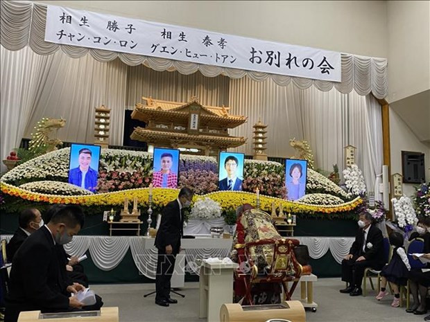 Organizan funeral para dos víctimas vietnamitas de derrumbe en Japón ảnh 1 Organizan funeral para dos víctimas vietnamitas de derrumbe en Japón ảnh 1