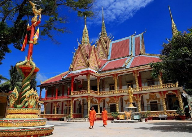 Elementos culturales únicos de los Khmeres afloran en pagoda Chung Rut ảnh 1 Elementos culturales únicos de los Khmeres afloran en pagoda Chung Rut ảnh 1