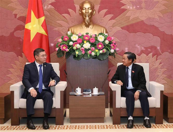 Vicepresidente del Parlamento de Vietnam recibe a secretario del Partido Nur Otan de Kazajistán ảnh 1