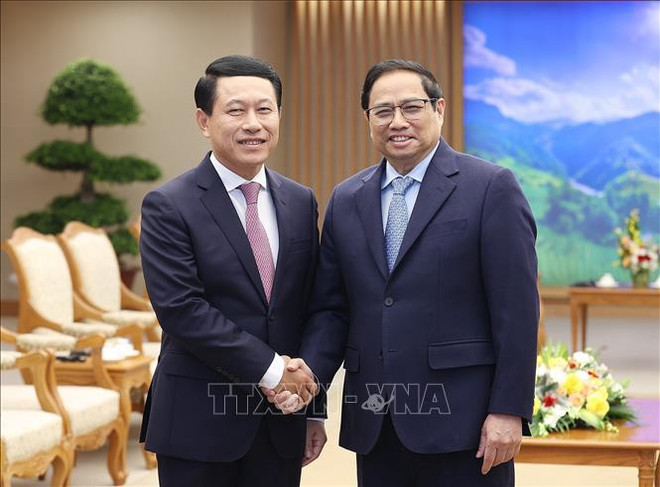 Premier vietnamita entrevista con dirigente laosiano ảnh 1 Premier vietnamita entrevista con dirigente laosiano ảnh 1
