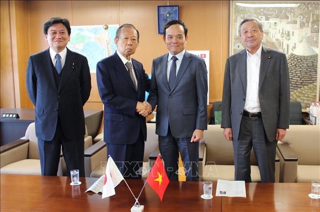 Amplias actividades de vicepremier vietnamita en marco de su visita de trabajo a Japón ảnh 2 Amplias actividades de vicepremier vietnamita en marco de su visita de trabajo a Japón ảnh 2