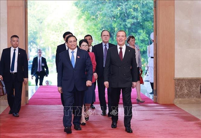 Primer ministro de Vietnam recibe a Dmitry Medvedev ảnh 1 Primer ministro de Vietnam recibe a Dmitry Medvedev ảnh 1