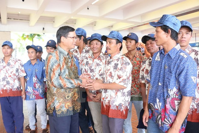 Repatriados pescadores vietnamitas detenidos en Indonesia ảnh 1 Repatriados pescadores vietnamitas detenidos en Indonesia ảnh 1