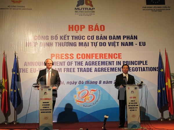 Vietnam y UE alcanzan básicamente Tratado de Libre Comercio bilateral ảnh 1 Vietnam y UE alcanzan básicamente Tratado de Libre Comercio bilateral ảnh 1