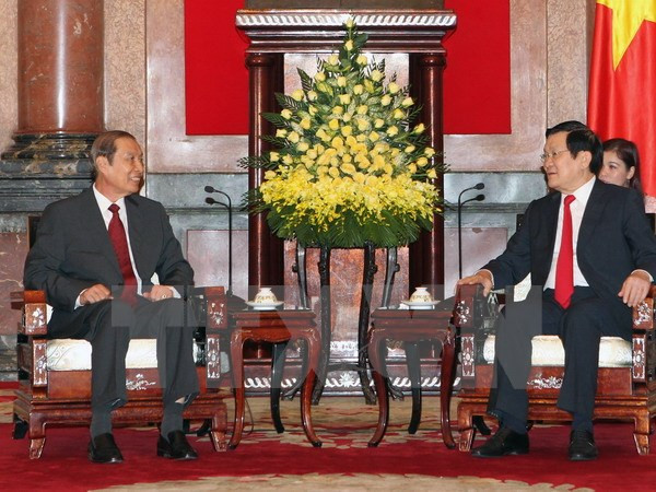 Recibe presidente vietnamita a dirigente laosiano ảnh 1 Recibe presidente vietnamita a dirigente laosiano ảnh 1