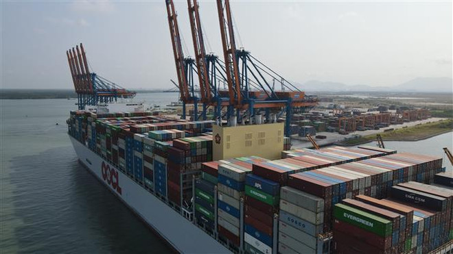 Arriba a puerto vietnamita uno de los mayores súper-portacontenedores del mundo ảnh 2