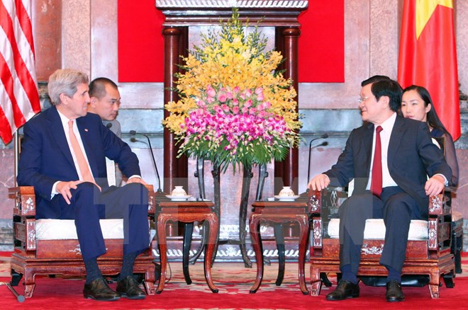 Presidente vietnamita recibe a John Kerry ảnh 1 Presidente vietnamita recibe a John Kerry ảnh 1
