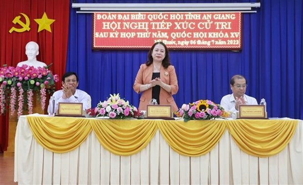 Vicepresidenta Vo Thi Anh Xuan se reúne con votantes de An Giang ảnh 1 Vicepresidenta Vo Thi Anh Xuan se reúne con votantes de An Giang ảnh 1
