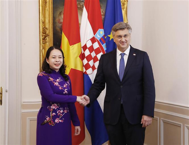 Vicepresidenta vietnamita se reúne con primer ministro croata ảnh 1 Vicepresidenta vietnamita se reúne con primer ministro croata ảnh 1