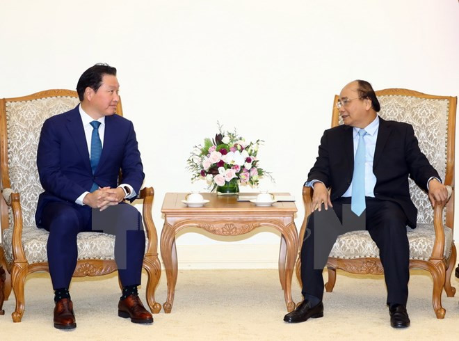 Premier vietnamita recibe a presidente de grupo sudcoreano SK ảnh 1 Premier vietnamita recibe a presidente de grupo sudcoreano SK ảnh 1