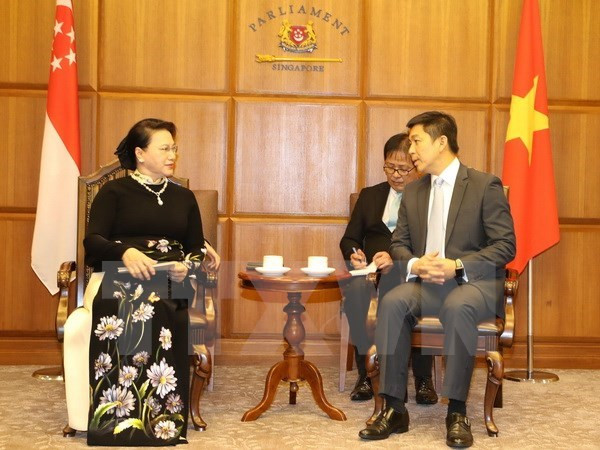 Presidenta de Asamblea Nacional de Vietnam dialoga con titular del Parlamento de Singapur ảnh 1 Presidenta de Asamblea Nacional de Vietnam dialoga con titular del Parlamento de Singapur ảnh 1