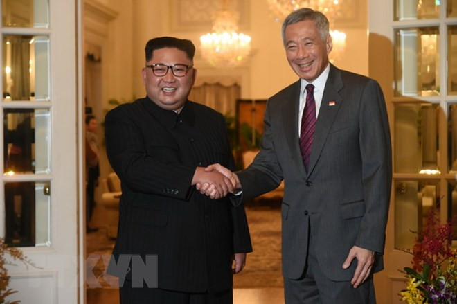 Lee Hsien Loong y Kim Jong-un revisan relaciones bilaterales y otros temas de interés común ảnh 1 Lee Hsien Loong y Kim Jong-un revisan relaciones bilaterales y otros temas de interés común ảnh 1
