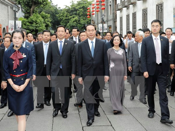 Presidente vietnamita recorre la provincia china de Fujian ảnh 1 Presidente vietnamita recorre la provincia china de Fujian ảnh 1
