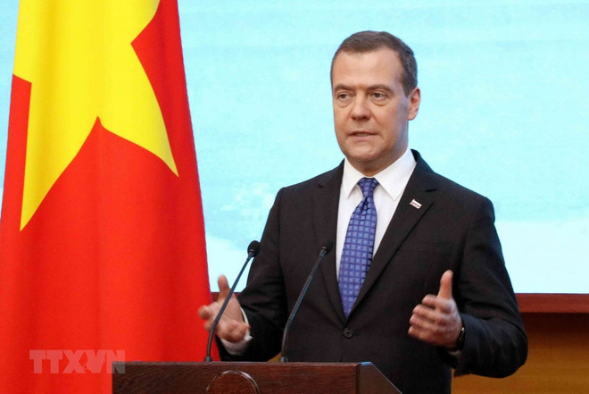 Primer ministro de Rusia concluye visita oficial a Vietnam ảnh 1 Primer ministro de Rusia concluye visita oficial a Vietnam ảnh 1