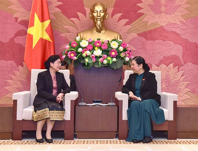 Vicepresidenta del Parlamento de Vietnam recibe a jefa de Auditoría Estatal de Laos ảnh 1 Vicepresidenta del Parlamento de Vietnam recibe a jefa de Auditoría Estatal de Laos ảnh 1