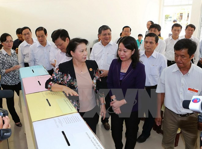 Presidenta parlamentaria supervisa preparativos electorales en provincia Hau Giang ảnh 1 Presidenta parlamentaria supervisa preparativos electorales en provincia Hau Giang ảnh 1