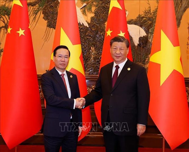 Presidente vietnamita se reúne con el máximo dirigente chino Xi Jinping ảnh 1 Presidente vietnamita se reúne con el máximo dirigente chino Xi Jinping ảnh 1