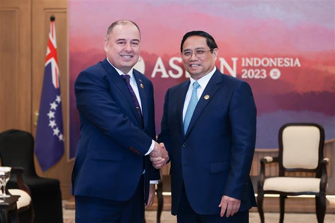 Premier vietnamita se reúne con su homólogo de las Islas Cook ảnh 1 Premier vietnamita se reúne con su homólogo de las Islas Cook ảnh 1