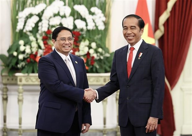 Premier vietnamita sostuvo encuentro con presidente indonesio ảnh 1 Premier vietnamita sostuvo encuentro con presidente indonesio ảnh 1